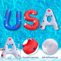Bouées gonflables portables en PVC en forme de drapeau étoilé USA, grandes lettres flottantes de 20 pouces pour la fête du Memorial Day et de l'Indépendance
