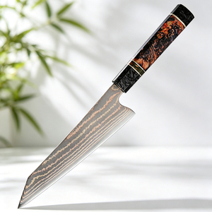 Couteau japonais Kiritsuke en acier Damas cuivré, couteau de chef pour sushi, <span class=keywords><strong>jambon</strong></span>, viande, avec manche octogonal stable en bois et fibre de carbone - Product Image 1