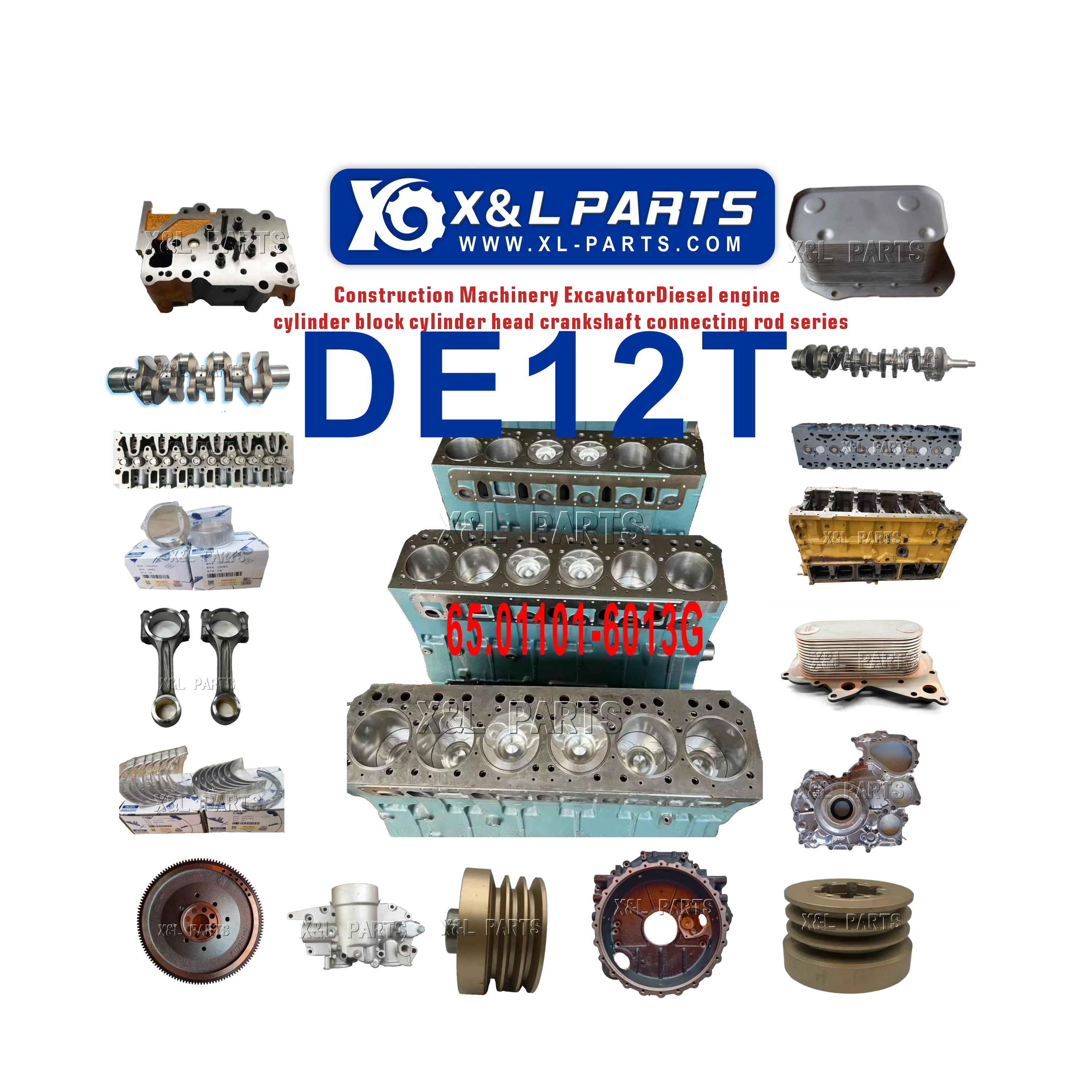 Doosan DE12TIS DE12 Bloc-cylindres moteur 65.01101-6013G pour camion générateur Daewoo Bus DX420LC-V DX380 DX500 Excavator