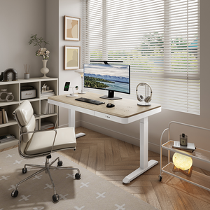 Hot bán đồ nội thất văn phòng máy trạm có thể điều chỉnh chiều cao ngồi đứng Bàn máy tính điện thông minh gỗ màn hình cảm ứng nâng bảng - Product Image 2