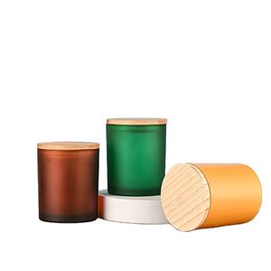 ขวดแก้วเปล่าสำหรับเทียนพร้อมฝาไม้ไผ่สุดหรู ขนาด 220 มล./7.3 ออนซ์ ขวดแก้วฝ้าสำหรับทำเทียน - Product Image 4