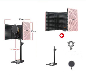 YALIMIC Écran d'isolation acoustique pour microphone à cinq portes, de haute qualité, anti-bruit, en métal, options multicolores pour la voix - Product Image 2