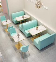 Ensemble table et chaises de restaurant en mousse haute densité et métal, durable, prix usine, pour restaurant, café, salon de thé