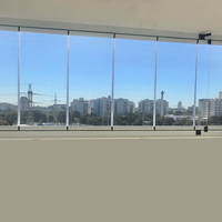 Portes et fenêtres extérieures en aluminium sans cadre, véranda en verre, porte extérieure en aluminium pour patio