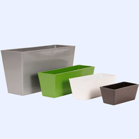 Jardinières et pots à fleurs rectangulaires en plastique Greenship pour la décoration de balcon et de jardin extérieur