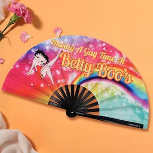 Orgullo Gay Large Rave Clack Rainbow Hand Fan para hombres Mujeres Festival Club Party Dance - Product Image 2