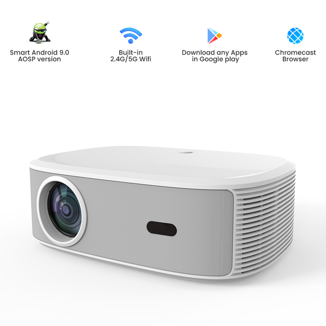 Mobile HD Video Formovie LEDS Linux Movin System Double Stereo Speakers 4K Smart Projector