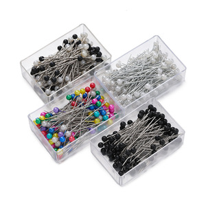 Épingles à coudre colorées avec têtes rondes en verre pour la confection et la couture, ensemble d'outils - Product Image 5