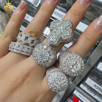 Offre Spéciale – Bagues en Argent Sterling 925 avec Moissanite VVS1, Bagues Moissanite Iced Out pour Hommes, Bagues Moissanite Hip-Hop, Testées au Diamant (GRA)