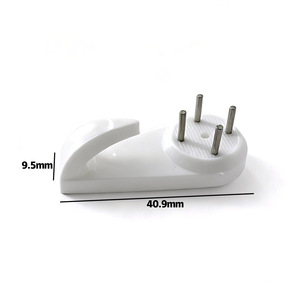 Plastic <b>Wall</b> Hook Single Hook 40.9mm X 9.5mm Non Marking Hook For Home Use - Product Image 1
