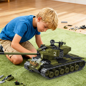 1/28 échelle Ww2 World of Tanks char moyen T26e4 Super <span class=keywords><strong>Pershing</strong></span> Kit de modèle en plastique Mini soldat figurines ensemble de blocs de construction - Product Image 4