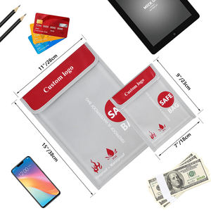 <b>Fireproof</b> Waterproof Money Document Bag Fire & Water Resistant Storage Organizer Pouch for Documents Cash Passport Laptop - Product Image 1