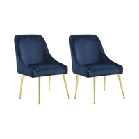 Chaises de salle à manger en tissu velours, de style nordique, avec jambes en or