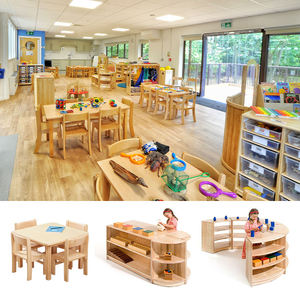 Ensemble de mobilier préscolaire en gros pour usine avec bureaux d'étude, chaises pour enfants, centre d'activités artistiques, rangements et bibliothèques pour usage préscolaire - Product Image 2
