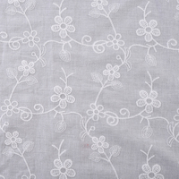 Tissu brodé floral léger et extensible 80 g/m² en coton, tissé à la navette, couleurs personnalisées, sur commande, pour filles