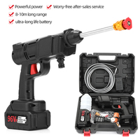 Nettoyeur haute pression sans fil électrique noir en plastique 21V avec une portée de pulvérisation de 8-9 m et un pistolet à eau sous pression de 6 MPa