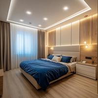 Ensemble de meubles de chambre à coucher de luxe moderne, lit king size modulaire rembourré avec cadre en bois et garantie de 10 ans