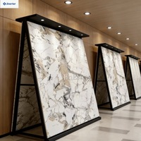 Présentoir robuste sur pied pour grands échantillons de carreaux en porcelaine, marbre, granit, quartz et pierre technique