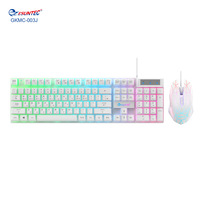 GKMC-003J Keyboard Gaming Ergonomis Berkabel 104-Tombol dengan Lampu LED dan Tombol Multimedia untuk Gamer PC/Laptop yang Sedang Laris