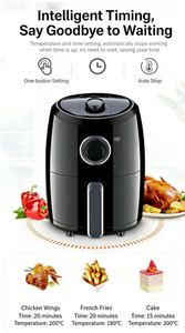 <span class=keywords><strong>Friteuse</strong></span> à air électrique ronde de 2,6 L, 1000 W, 220 V, 50 Hz, <span class=keywords><strong>friteuse</strong></span> à air sans huile pour la maison, noire - Product Image 2