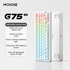 MCHOSE G75 V2 Custom Mechanical <b>Keyboard</b> With Gasket Structure, Tri-mode Full-key Hot-swappable Gaming MCHOSE G75 G75V2 <b>Keyboard</b> - Product Image 1