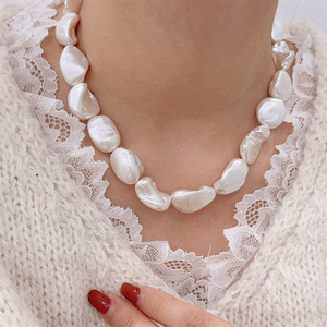 <strong>Boho</strong> Chic Handmade Baroque Pearl <strong>Necklace</strong> for Women Irregular Style - Product Image 4