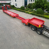 Semi-remorque surbaissée extensible 8 essieux Shandong Liangshan 120 tonnes pour le transport d'équipements lourds, directement du fabricant