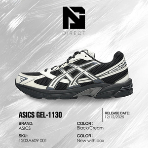 ASICS Gel 1130 'Cream Black' Zapatos de malla para caminar para hombre, zapatillas deportivas clásicas transpirables con cordones y punta redonda - Product Image 6