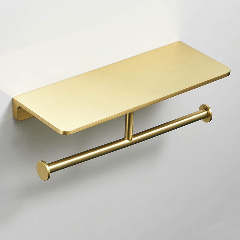 Porte-mouchoirs double en cuivre brossé doré [26cm]