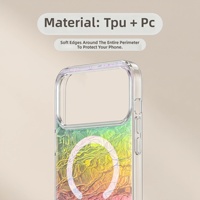 Coque IMD TPU pour iPhone 18 17 ProMax, dégradé coloré, coque colorée de rêve, paillettes, charge magnétique, étui de téléphone portable