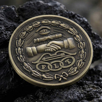 Pièce commémorative personnalisée en alliage de zinc plaqué bronze antique, avec logo en relief haute définition et design 3D ancien
