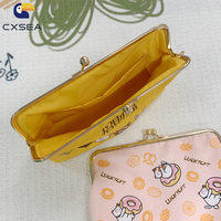 Dompet & Tempat Kartu Anak Motif Kartun dengan Gesper Besi, Dompet Koin, Hadiah untuk Anak-anak atau Wanita, Bahan Poliester