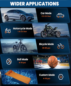 Mini xe máy không khí xách tay máy nén điện gonfler pneu voiture thông minh Inflator lốp xe bơm Lạm Phát với ngân hàng điện - Product Image 3