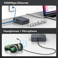 19'u 1 Arada USB-C Bağlantı İstasyonu Üçlü Ekran 4K 60Hz, 100W PD Girişi, 18W Çıkış, USB 3.2/3.0 Hub, 1000Mbps LAN, SD/TF Kart Okuyucu