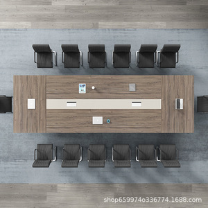 โต๊ะประชุมสี่เหลี่ยมทรงโมเดิร์น พร้อมชุดเก้าอี้สำหรับห้องประชุม - Product Image 4