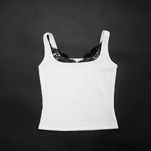 Viviblook Y26TP114 – Nouveau débardeur sexy sans manches à col carré et dentelle de couleur unie pour femme - Product Image 6