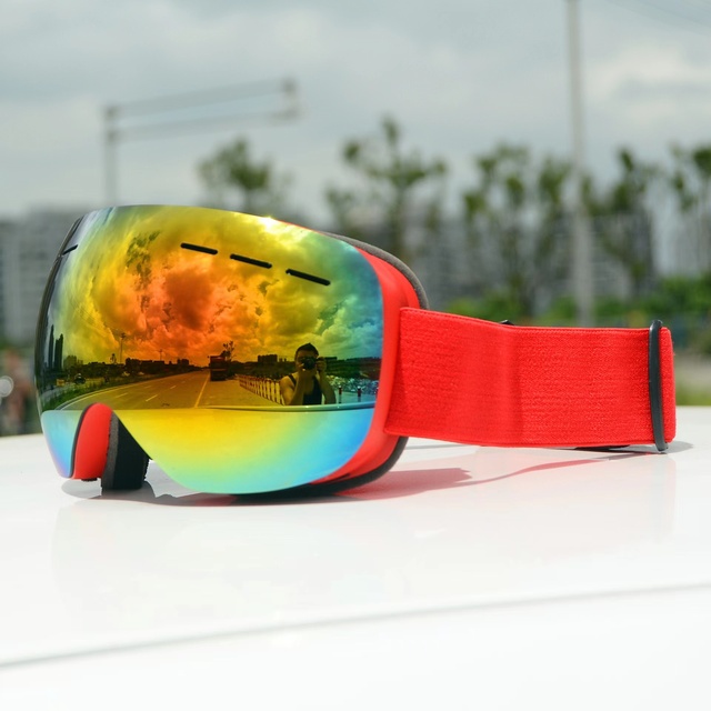 High Quality Ski Goggle Anti-fogging PC Lens UV Protection Mirrored Lens Snow Glasses Ski Goggles