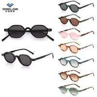 Lunettes de soleil vintage unisexes en acétate de tortue, protection UV Lunettes de soleil rétro Lunettes de soleil rondes écaille de tortue