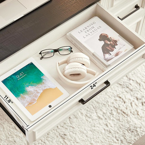 Modern Designed Milky White <strong>Desktop</strong> Office Desk Chair Set Special-Purpose Staff Desk <strong>Drawer</strong> Lock Government Administrative <strong>Unit</strong> - Product Image 3