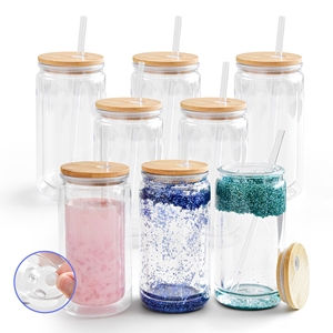 Gobelet pré-percé de 16 oz pour globe à neige, gobelets à neige UV, gobelet à double paroi, gobelet à neige transparent avec bouchon, bricolage, artisanat avec paillettes - Product Image 2