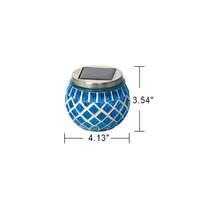 Lanterne solaire en verre mosaïque changeant de couleur, fabriquée à la main, lampe de table décorative à LED pour cadeau de Noël