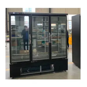 Supermarket glass door wall freezer display wall refrigerator supermarket dairy display showcase refrigerator