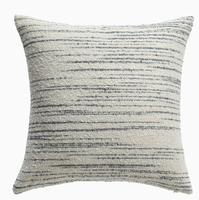 Coussin décoratif carré en chenille texturée à rayures, personnalisable pour canapé modulable, tissé à la main, style minimaliste