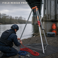 Trépied de sauvetage d'urgence pour pompiers, trépied anti-corrosion avec treuil manuel autobloquant pour la sauvetage dans les puits, les tunnels et les espaces confinés