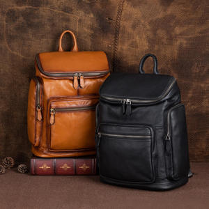 Sac à dos rétro pour hommes, poli à la main, en cuir de vache de première qualité, décontracté, à la mode, grande capacité, sac à bandoulière en cuir de vache véritable - Product Image 5