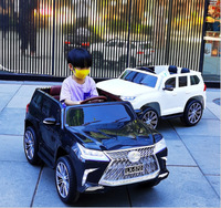 Voiture électrique Lexus 4x4 tout-terrain à deux places pour enfants, 126 cm, conduite autonome, télécommande, batterie 12V rechargeable