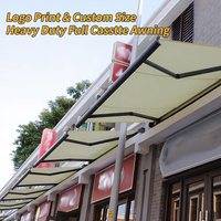 Auvent rétractable moderne de qualité commerciale, imperméable, avec télécommande, impression de logo, auvent pare-soleil extérieur pour restaurant, café