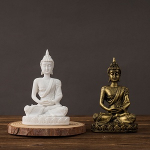 Estatua de Buda del Sudeste Asiático, Mini <span class=keywords><strong>Estilo</strong></span> <span class=keywords><strong>Zen</strong></span>, Artesanía de Resina, Decoración para el Hogar, Sala de Estar, Entrada - Product Image 3