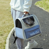 Sac de transport léger et anti-rayures pour chat et petit chien avec poche, sac à dos moderne et mignon pour animaux de compagnie avec fermeture éclair