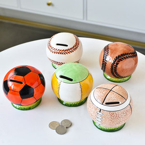 Salvadanaio in Ceramica a Forma di Pallone da Calcio, Personalizzabile, Regalo Sportivo, Fornitore all'Ingrosso OEM, Salvadanaio per Bambini e Adulti - Product Image 2